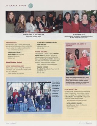 Alumnae Pride: Hampton Roads, Va., Ivy Connection, Spring 2007, Continued. Alumnae Pride: Inland Empire, Calif., Spring 2007. Alumnae Pride: Albuquerque, N.M., Spring 2007. Alumnae Pride: Detroit West Suburban, Mich., Spring 2007. Alumnae Pride: Ashland Area, Ohio, Spring 2007. Alumnae Pride: Western Reserve, Ohio, Alumna Is Recognized. Alumnae Pride: Cleveland East, Ohio, Spring 2007