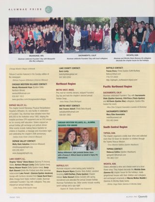 Alumnae Pride: Chicago Western Village, Ill., Spring 2007, Continued. Alumnae Pride: Milwaukee, Wis., Spring 2007. Alumnae Pride: DuPage Valley, Ill., Spring 2007. Alumnae Pride: Lake County, Ill., Spring 2007. Alumnae Pride: Metro West, Mass., Spring 2007. Alumnae Pride: Chicago Western Village, Ill., Alumna Receives FEW Award. Alumnae Pride: Buffalo, N.Y., Spring 2007. Alumnae Pride: Sacramento, Calif., Spring 2007. Alumnae Pride: Topeka, Kan., Spring 2007. Alumnae Pride: Wichita, Kan., Spring 2007