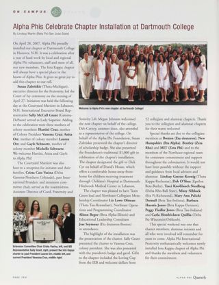 Alpha Phis Celebrate Chapter Installation at Dartmouth College