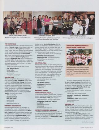 Alumnae Pride: Dallas and Suburban, Texas, Summer 2007, Continued. Alumnae Pride: Southwest Dallas, Texas, Summer 2007. Alumnae Pride: Fort Worth, Texas, Summer 2007. Alumnae Pride: Houston, Texas, Summer 2007. Alumnae Pride: Northwest Houston, Texas, Summer 2007. Alumnae Pride: San Antonio, Texas, Summer 2007. Alumnae Pride: Birmingham/Tuscaloosa, Ala., Summer 2007. Alumnae Pride: Southeast Florida/Fort Lauderdale, Summer 2007. Alumnae Pride: Southeast Florida/Fort Lauderdale Sisters Support Cardiac Care. Alumnae Pride: Tampa Bay, Fla., Summer 2007