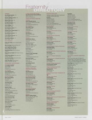 Fraternity Directory, Fall 2007