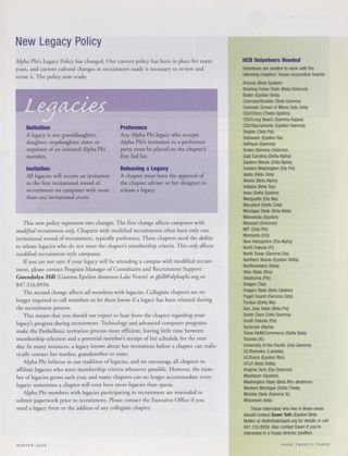 New Legacy Policy. HCB Volunteers Needed, Winter 2008