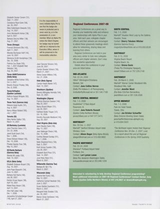Announcements: Silent Chapter, Winter 2008, Continued. Regional Conferences, 2007-2008