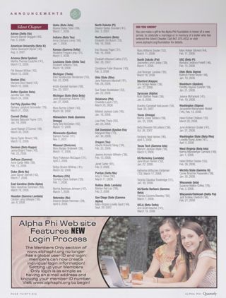 Announcements: Silent Chapter, Summer 2008. Alpha Phi Web Site Features New Login Process