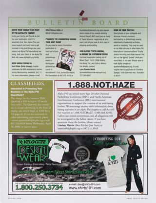Bulletin Board, Spring 2008. Classifieds, Spring 2008. 1.888.Not.Haze Advertisement, Spring 2008. Shirts 101 Advertisement, Spring 2008