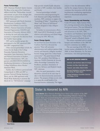 National Panhellenic Conference 60th Biennial Session, Continued. Sister Is Honored by AFA