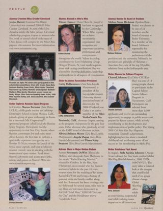 People: Alumna Crowned Miss Greater Cleveland. People: Sister Explores Russian Space Program. People: Alumna Named in Who's Who. People: Sister Is Alumni Association President. People: Actress Stars in Major Motion Picture. People: Alumna Named to Board of Trustees. People: Sister Chosen for Fellows Program. People: Writer Publishes First Novel
