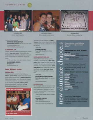Alumnae Pride: Northern Nevada, Winter 2009, Continued. Alumnae Pride: Albuquerque, N.M., Winter 2009. Alumnae Pride: Ashland, Ohio, Winter 2009. Alumnae Pride: Sisters Have Long Friendship. Alumnae Pride: Cleveland East Side, Ohio, Winter 2009. Alumnae Pride: Columbus, Ohio, Winter 2009. Alumnae Pride: New Alumnae Chapters, Winter 2009