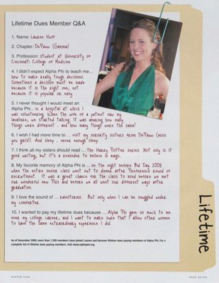 Lifetime Dues Member Q&A, Winter 2009