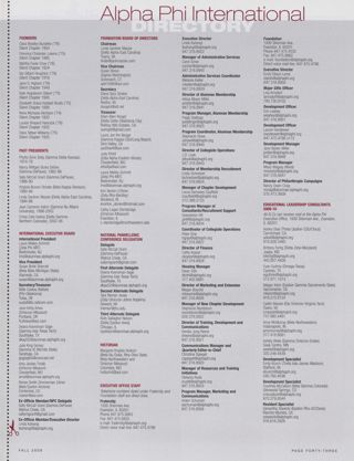 Alpha Phi International Fraternity Directory, Fall 2009 2