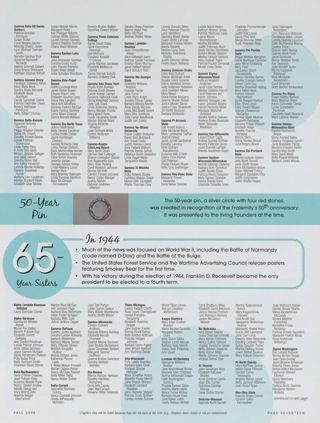 Alumnae Anniversaries: 50-Year Sisters, Fall 2009, Continued. Alumnae Anniversaries: 65-Year Sisters, Fall 2009