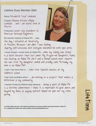 Lifetime Dues Member Q&A, Spring 2009