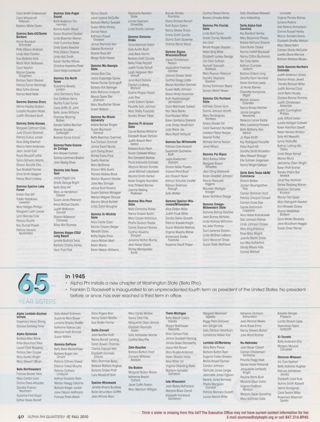 Alumnae Anniversaries: 50-Year Sisters, Fall 2010, Continued. Alumnae Anniversaries: 65-Year Sisters, Fall 2010