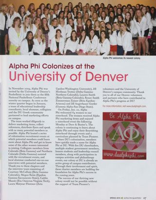 Alpha Phi Colonizes at the University of Denver