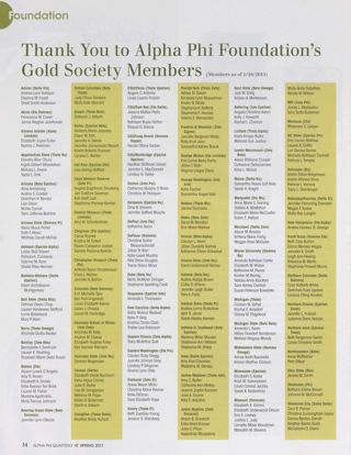 Thank You to Alpha Phi Foundation's Gold Society Members
