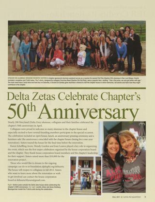 Delta Zetas Celebrate Chapter's 50th Anniversary