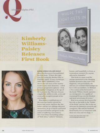 Always Alpha Phi: Kimberly Williams Paisley Releases First Book