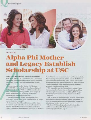From the Quad: Alpha Phi Mother and Legacy Establish Scholarship at USC