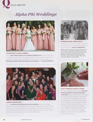 Always Alpha Phi: Alpha Phi Weddings, Spring 2017