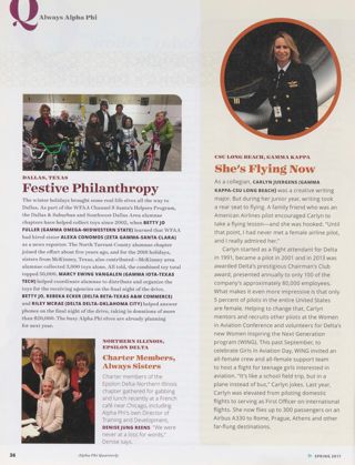 Always Alpha Phi: Festive Philanthropy. Always Alpha Phi: Charter Members, Always Sisters. Always Alpha Phi: She's Flying Now