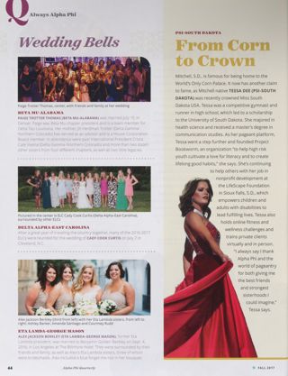 Always Alpha Phi: Wedding Bells, Fall 2017. Always Alpha Phi: From Corn to Crown