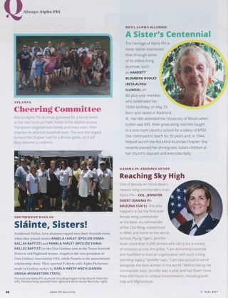 Always Alpha Phi: Cheering Committee. Always Alpha Phi: Sláinte, Sisters!. Always Alpha Phi: A Sister's Centennial. Always Alpha Phi: Reaching Sky High