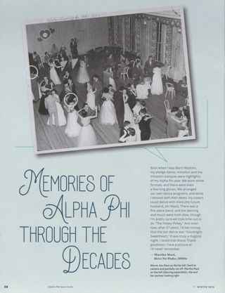 Memories of Alpha Phi Through the Decades