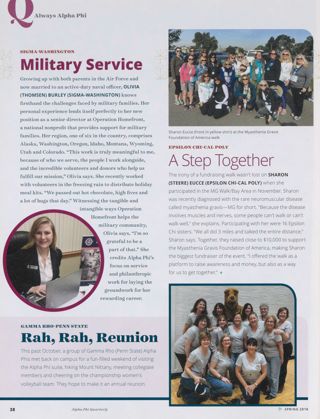 Always Alpha Phi: Military Service. Always Alpha Phi: Rah, Rah, Reunion. Always Alpha Phi: A Step Together
