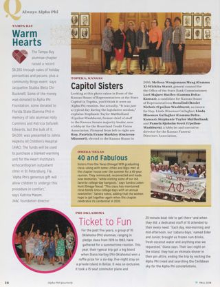 Always Alpha Phi: Warm Hearts. Always Alpha Phi: Capitol Sisters. Always Alpha Phi: 40 and Fabulous. Always Alpha Phi: Ticket to Fun