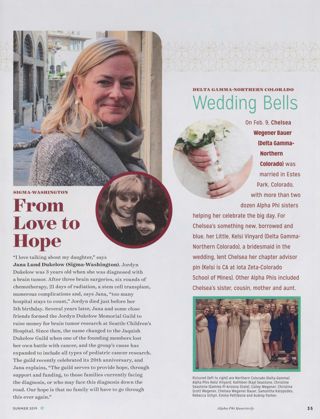 Always Alpha Phi: From Love to Hope. Always Alpha Phi: Wedding Bells, Summer 2019