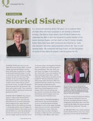 Amongst the Ivy: Retrospective: Storied Sister