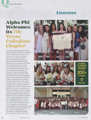 Extension: Alpha Phi Welcomes Its 7th Texas Collegiate Chapter