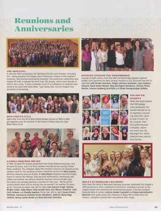 Always Alpha Phi: Reunions and Anniversaries, Winter 2019