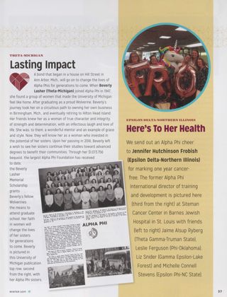 Always Alpha Phi: Lasting Impact. Always Alpha Phi: Here's to Her Health