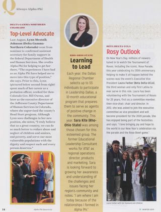 Always Alpha Phi: Top-Level Advocate. Always Alpha Phi: Learning to Lead. Always Alpha Phi: Rosy Outlook
