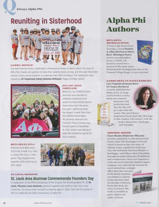 Always Alpha Phi: Reuniting in Sisterhood, Spring 2020. Always Alpha Phi: Alpha Phi Authors, Spring 2020