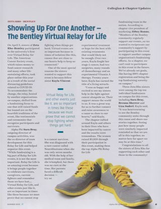 Amongst the Ivy: Showing Up for One Another - The Bentley Virtual Relay for Life