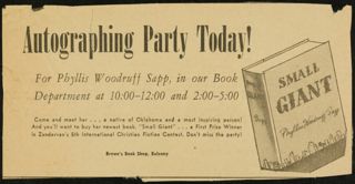 Autographing Party Today! Newspaper Clipping, 1950s