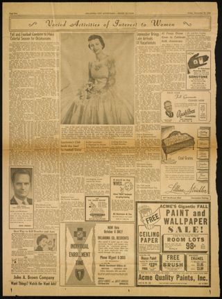 Varied Activities of Interest to Women Newspaper Clipping, September 28, 1956
