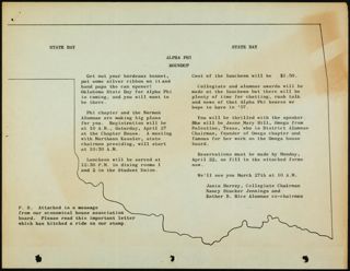 Alpha Phi Roundup Invitation, 1957