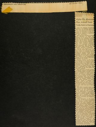 Alpha Phi Alumnae Plan Annual Event to be Held in Norman Newspaper Clipping, April 26, 1957