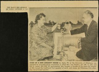 Start of a New Sorority House Newspaper Clipping, September 10, 1957