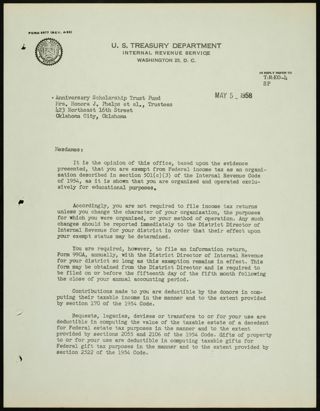 J.F. Morley to Mesdames Letter 2, May 5, 1958