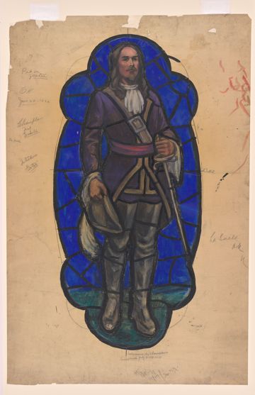 Samuel De Champlain Tiffany Window Cartoon