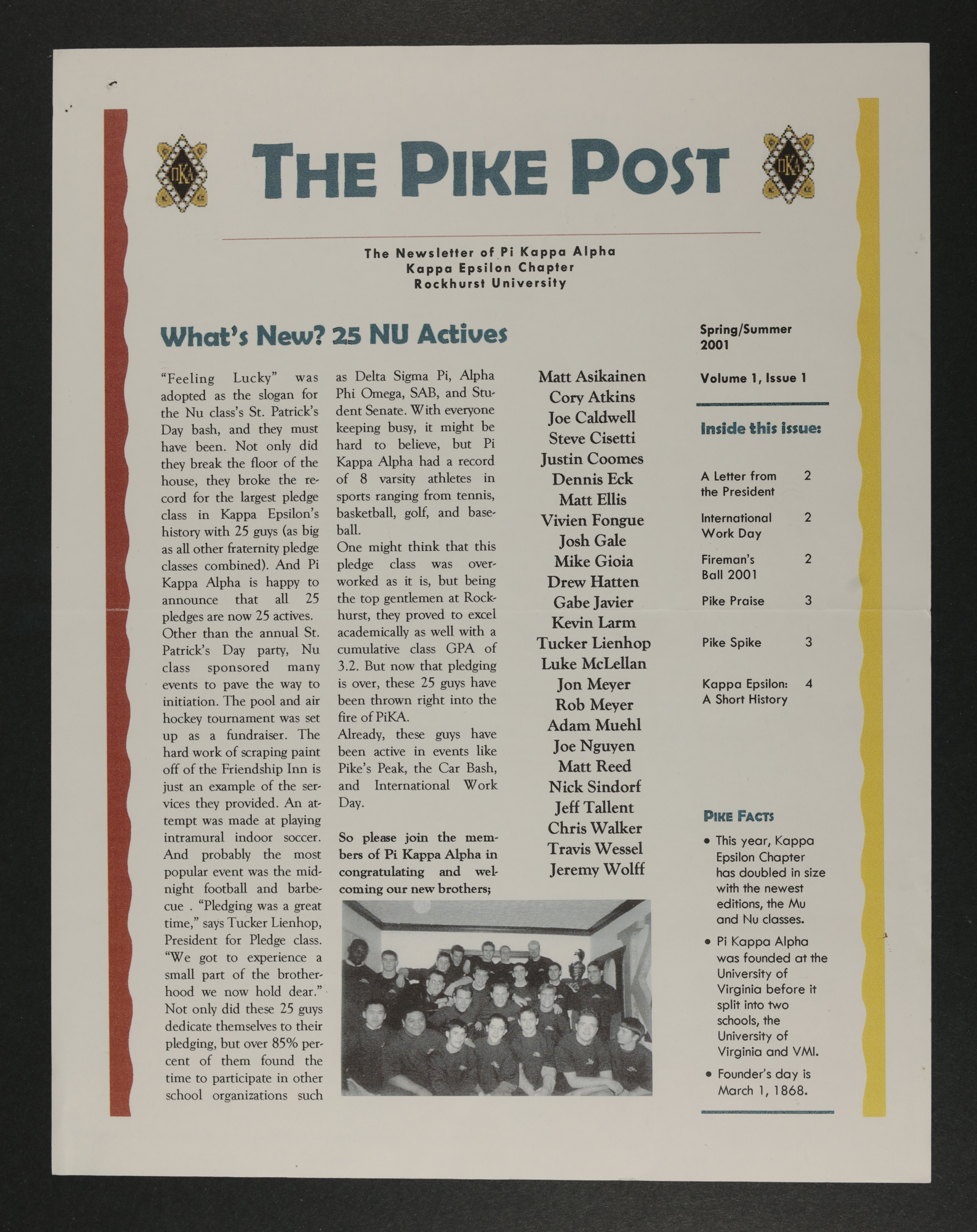 The Pike Post Newsletter, Spring/Summer 2001