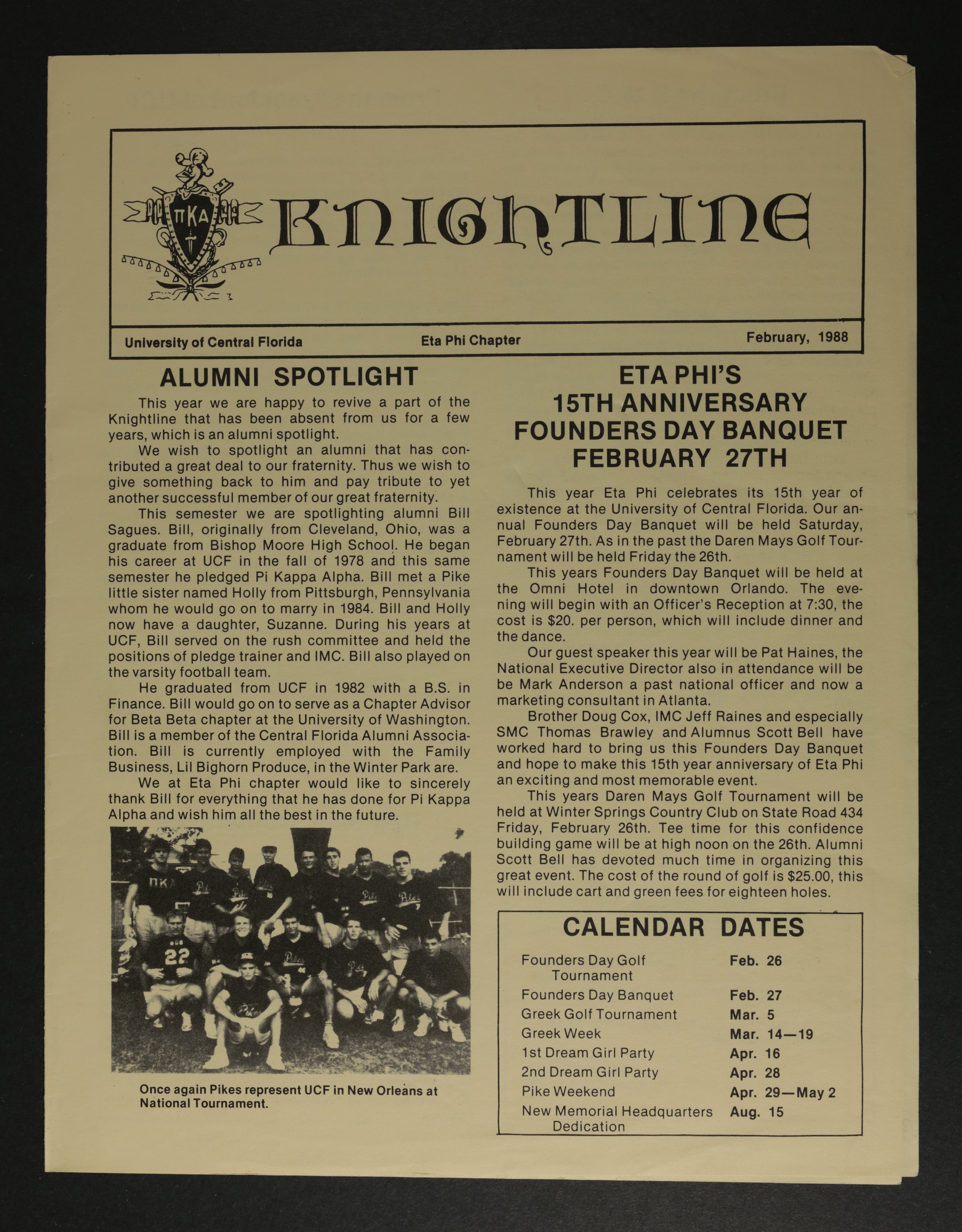 Knightline Newsletter, February 1988
