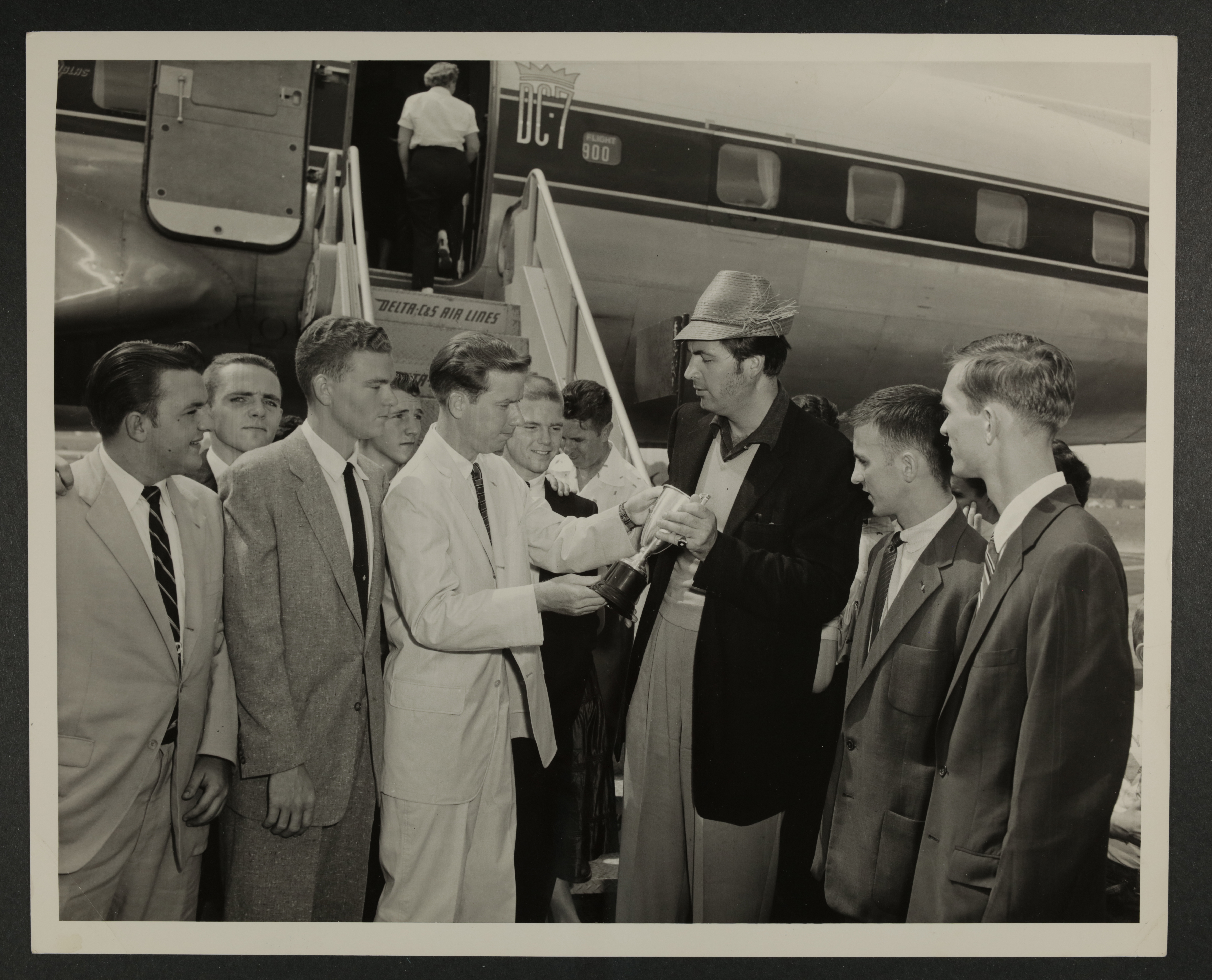 Fess Parker with Beta Kappa Chapter Members Photograph, c. 1951-1956
