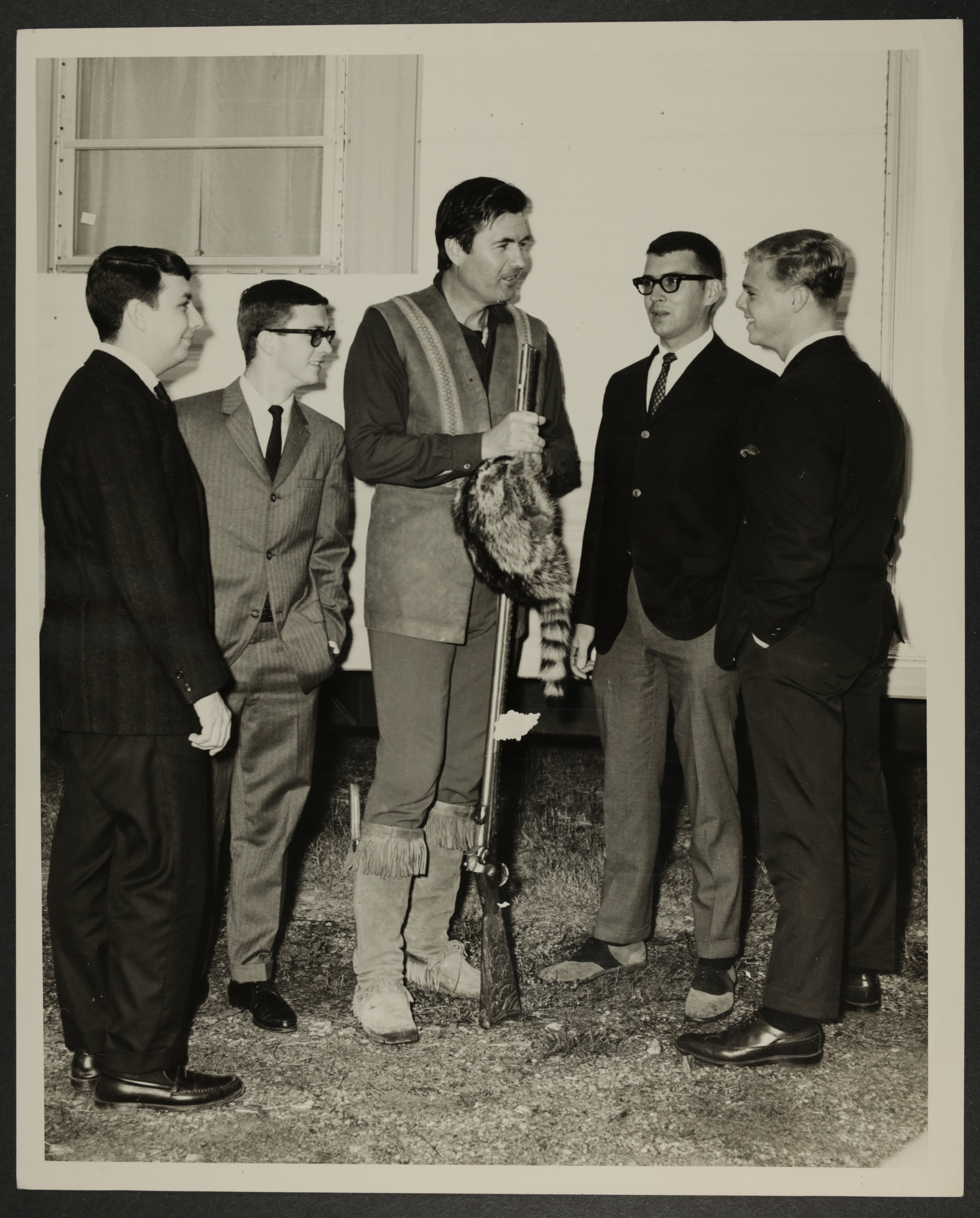 Fess Parker with Zeta Eta Chapter Members Photograph, October 1965