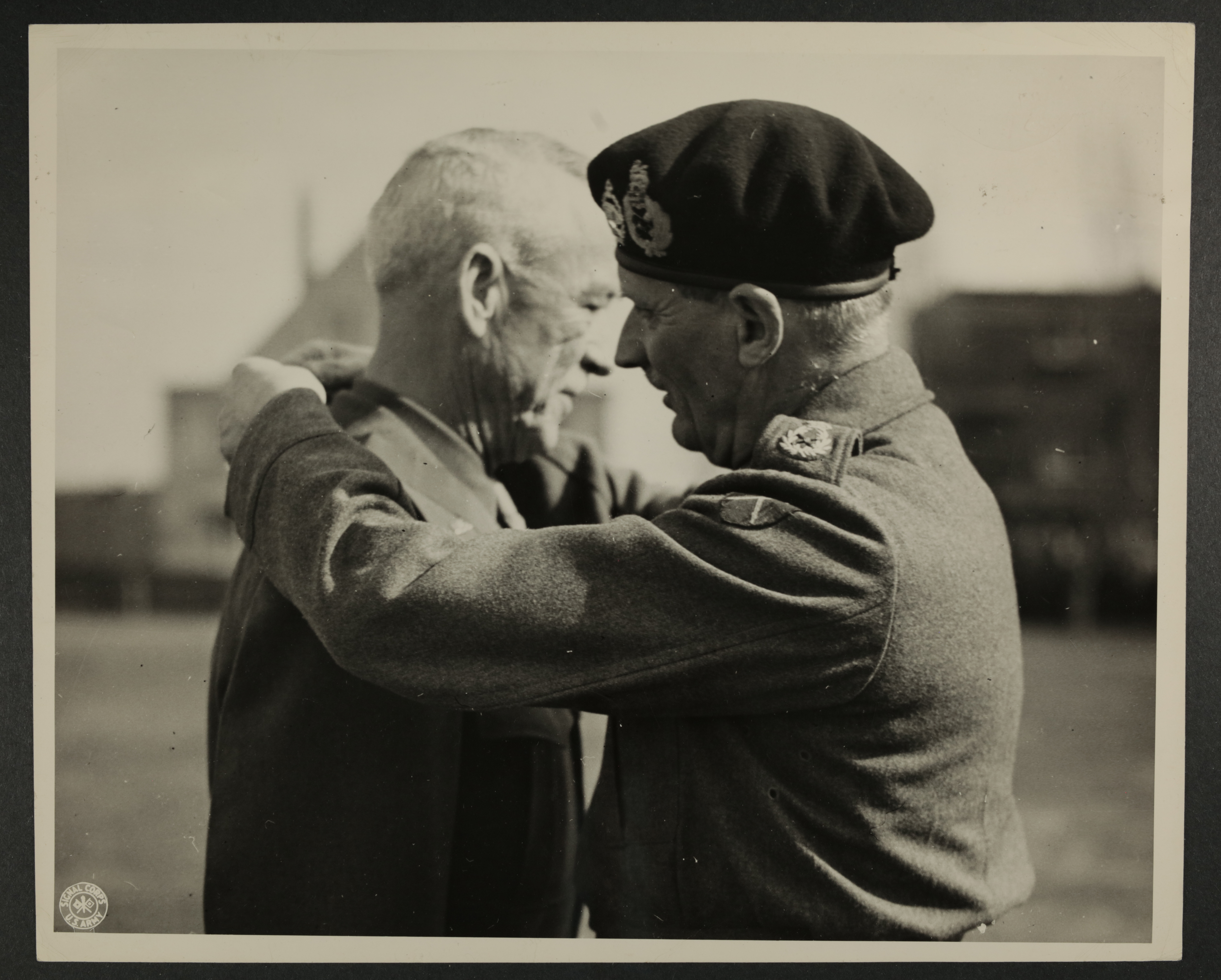 Sir Bernard Montgomery Presenting Award to Courtney H. Hodges Photograph, c. 1940-1946