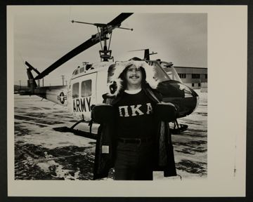 Don Burns with Army Helicopter Photograph